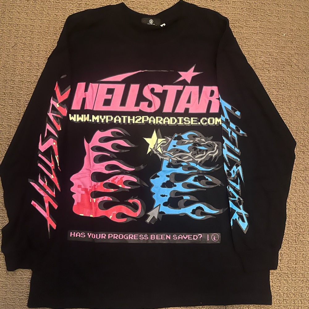Black HellStar Graphic Long Sleeve Shirt
